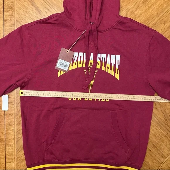 Mitchell & Ness Arizona State Sun Devils Pregame Hoodie Size Large Maroon Fleece